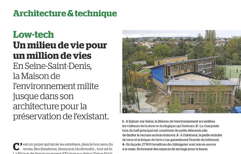 [Presse] Le Moniteur publie un article sur la construction de la Maison de la Réserve à Épinay-sur-Seine (93)